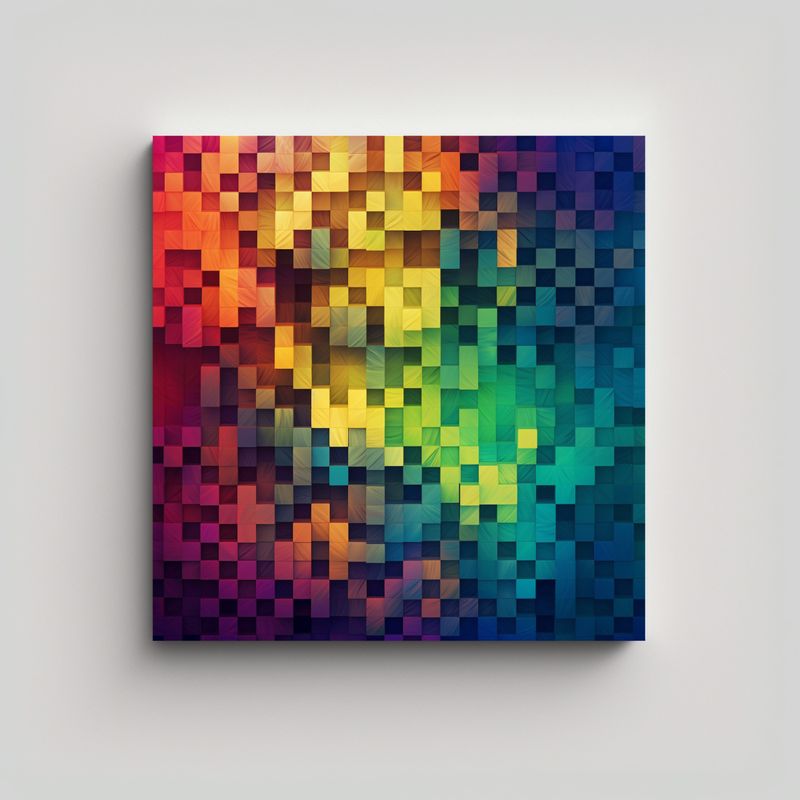 GENERICO - Pinturas Decorativas Con Patrón De Colores Para 90x90 Cm