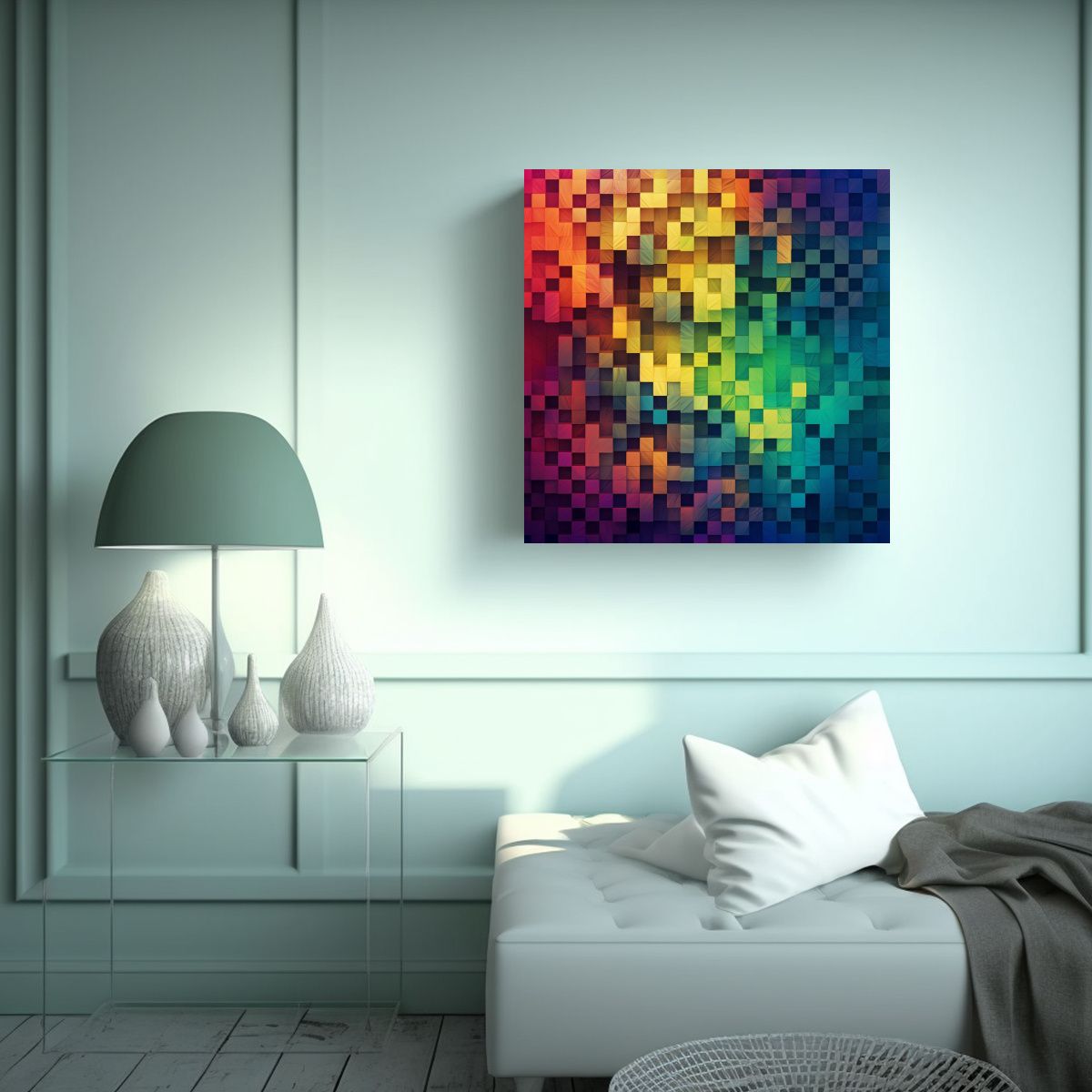 GENERICO - Pinturas Decorativas Con Patrón De Colores Para 60x60 Cm