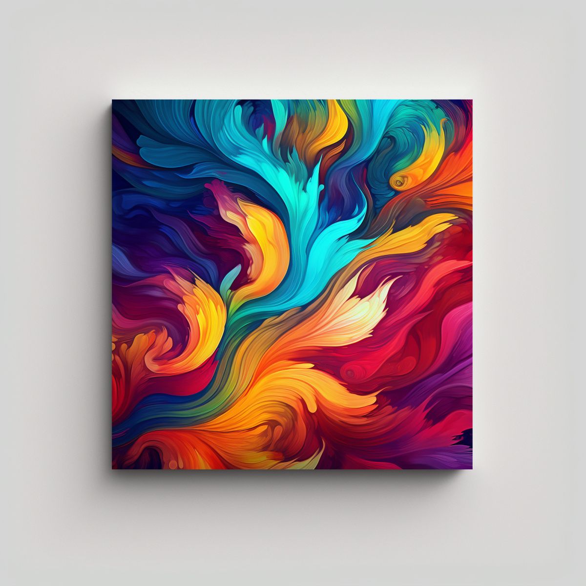 GENERICO - Pintura Abstracta De Fondo Colorido De Canva 90x90 Cm