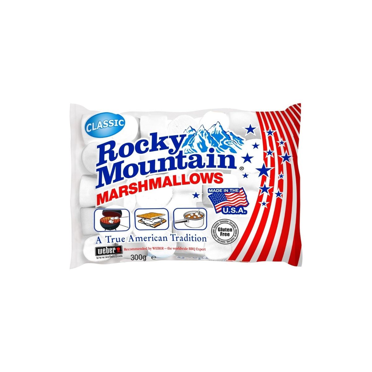 ROCKY MOUNTAIN - Marshmallows Clásicos Rocky Mountain Tamaño Regular 300g ROCKY MOUNTAIN