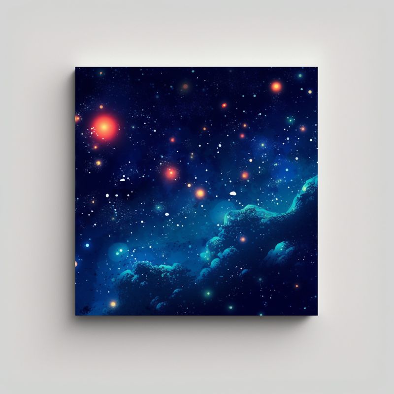GENERICO - Cuadro De Decoración Intergaláctica Con 90x90 Cm