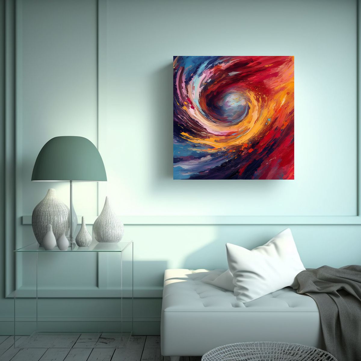 GENERICO - Lienzo Abstracto De Alta Calidad Con Bastidor De 70x70 Cm