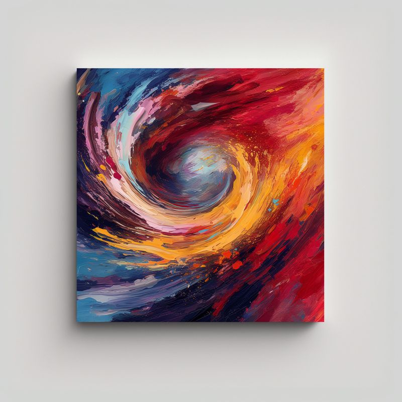 GENERICO - Lienzo Abstracto De Alta Calidad Con Bastidor De 60x60 Cm
