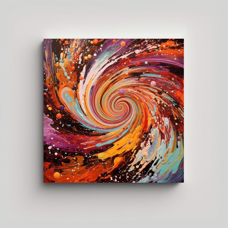 GENERICO - Cuadro De Tela Moderno Abstracto Estilo Kim Jung 90x90 Cm