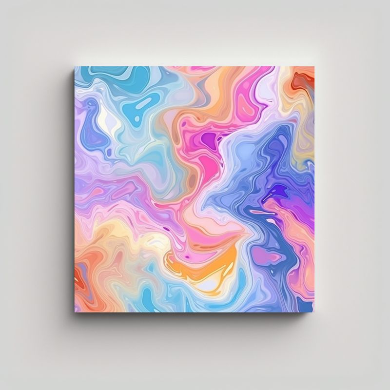 GENERICO - Cuadro Mármol Arco Iris De Alta Calidad Para 90x90 Cm