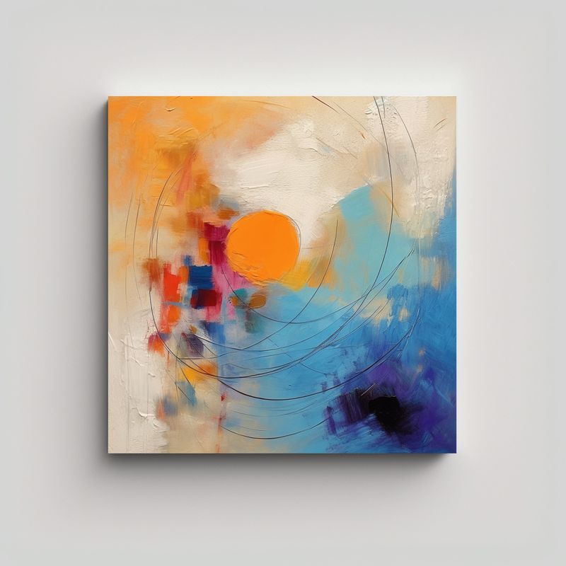 GENERICO - Cuadro Abstracto De Intensos Colores 80x80 Cm
