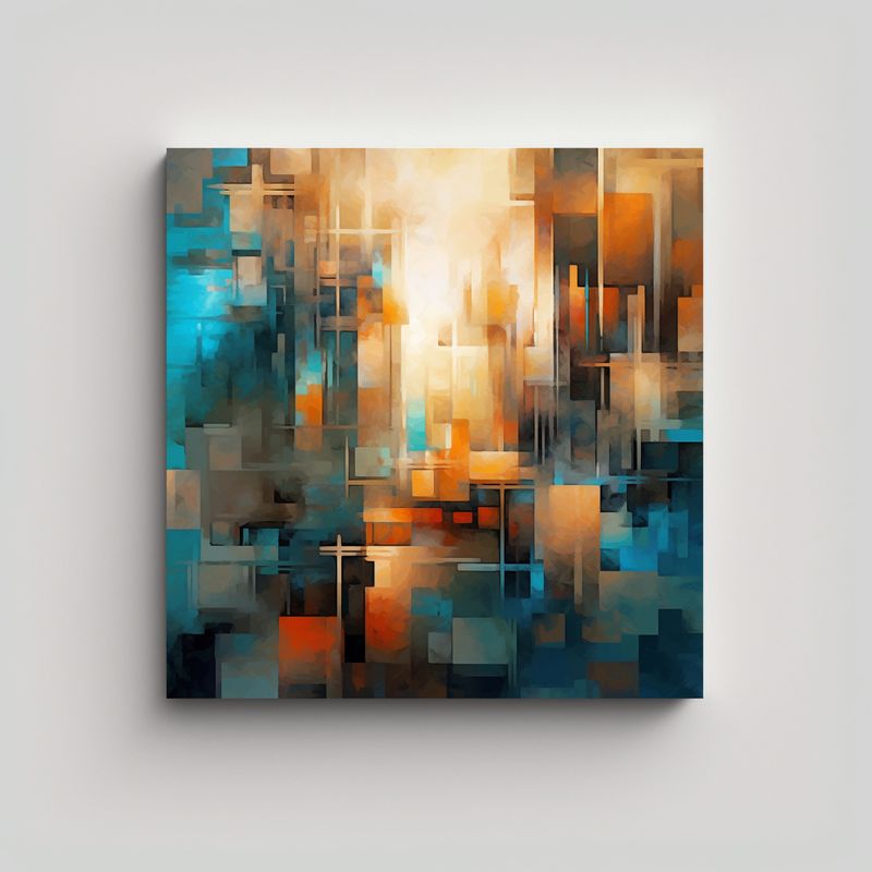 GENERICO - Arte De Pared Moderno Motivo Abstracto Con Tonos 90x90 Cm