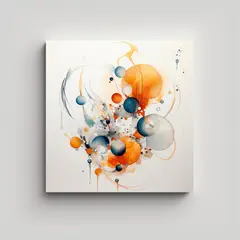 GENERICO - Pinturas Abstractas De Flores En Bastidor Con 90x90 Cm