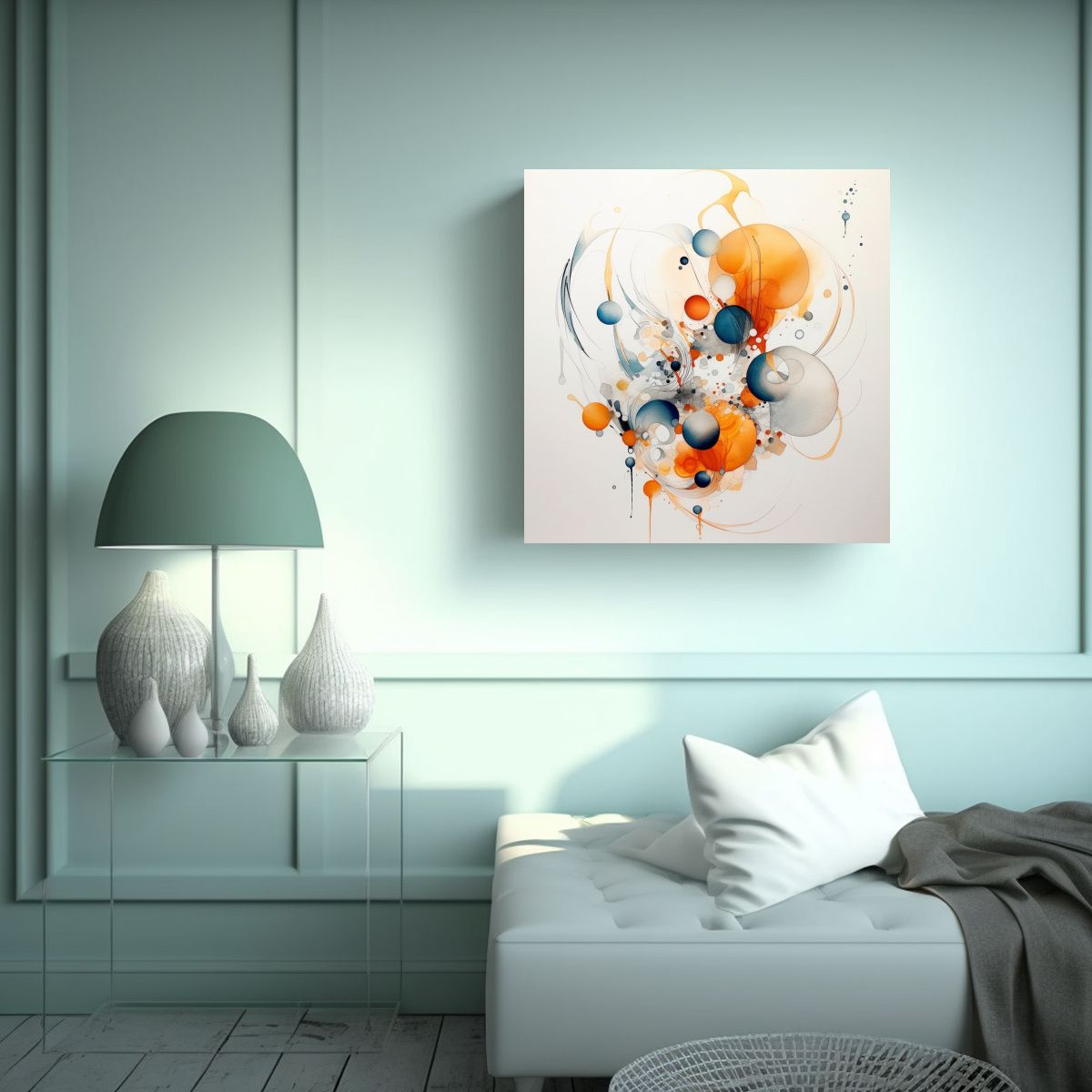 GENERICO - Pinturas Abstractas De Flores En Bastidor Con 50x50 Cm