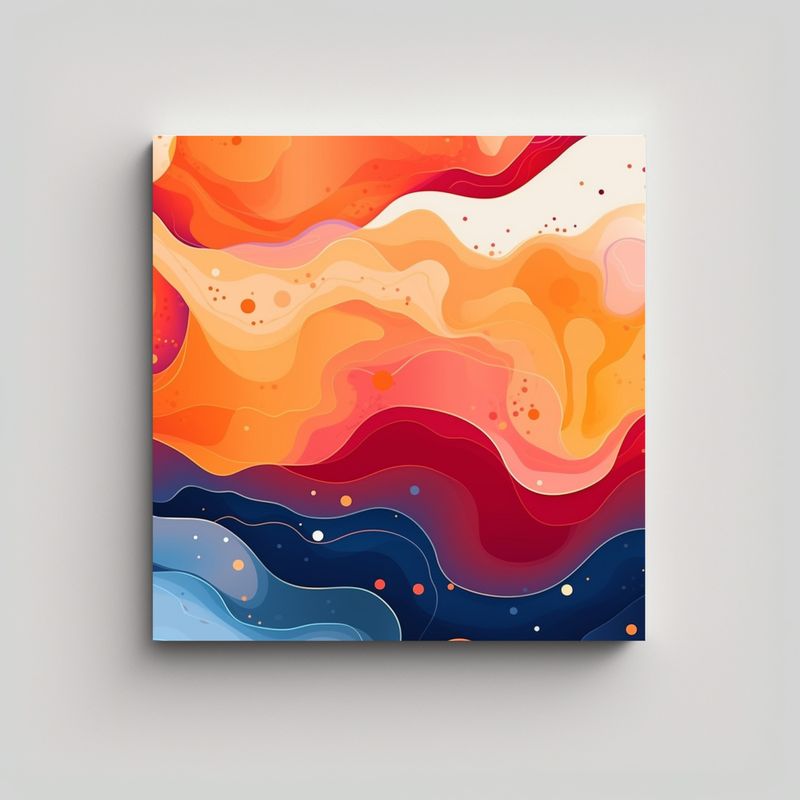GENERICO - Lienzo Moderno Con Armonía Cromática Para 60x60 Cm