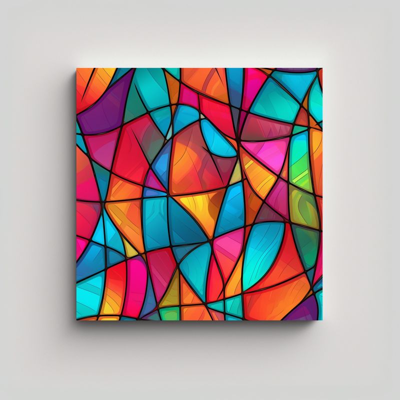 GENERICO - Cuadro Belleza Natural Vitrales Colores Vibrantes 70x70 Cm