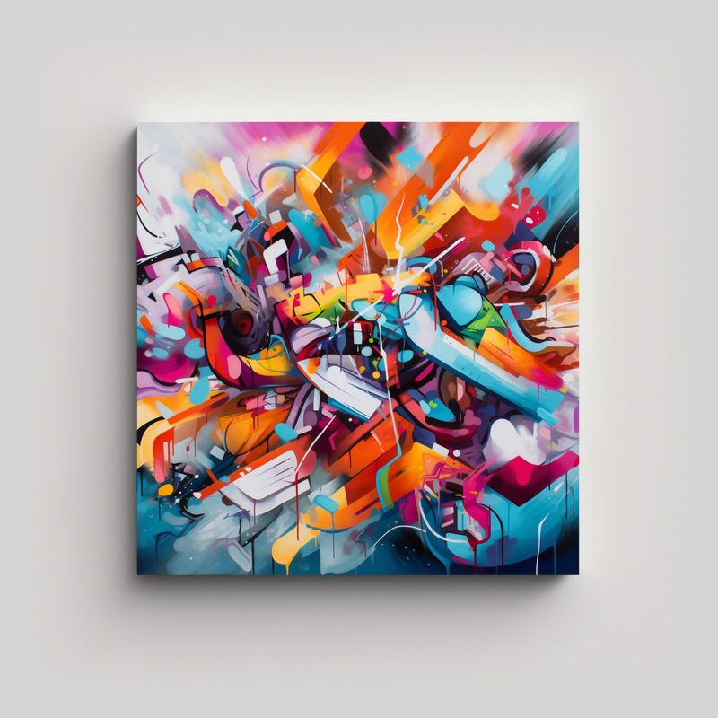 GENERICO - Pintura Abstracta De Graffiti En Combinación 70x70 Cm