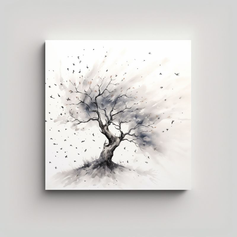GENERICO - Pintura Decorativa En Estilo Coreano Movimiento 50x50 Cm