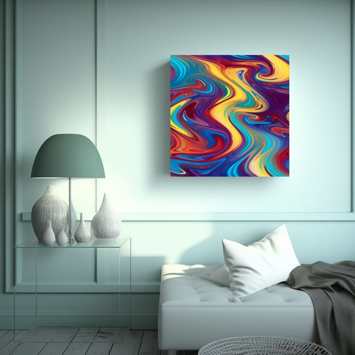 GENERICO - Pinturas Decorativas De Arte Abstracto Alegría 70x70 Cm