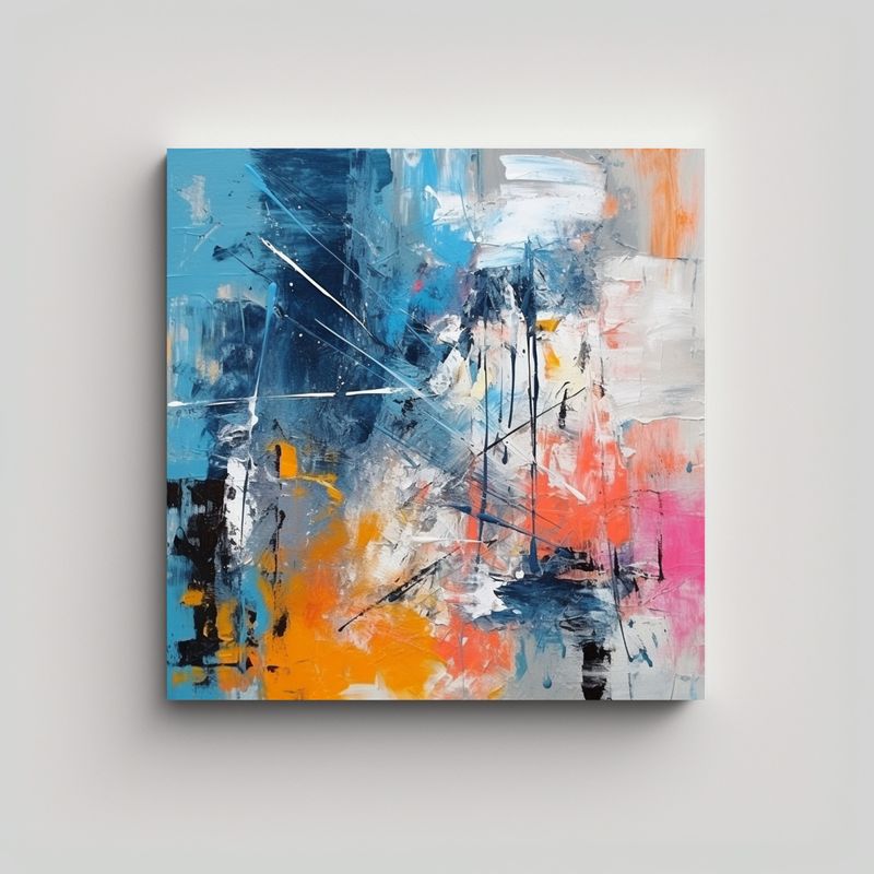GENERICO - Pintura Abstracta Elegancia En Movimiento 60x60 Cm