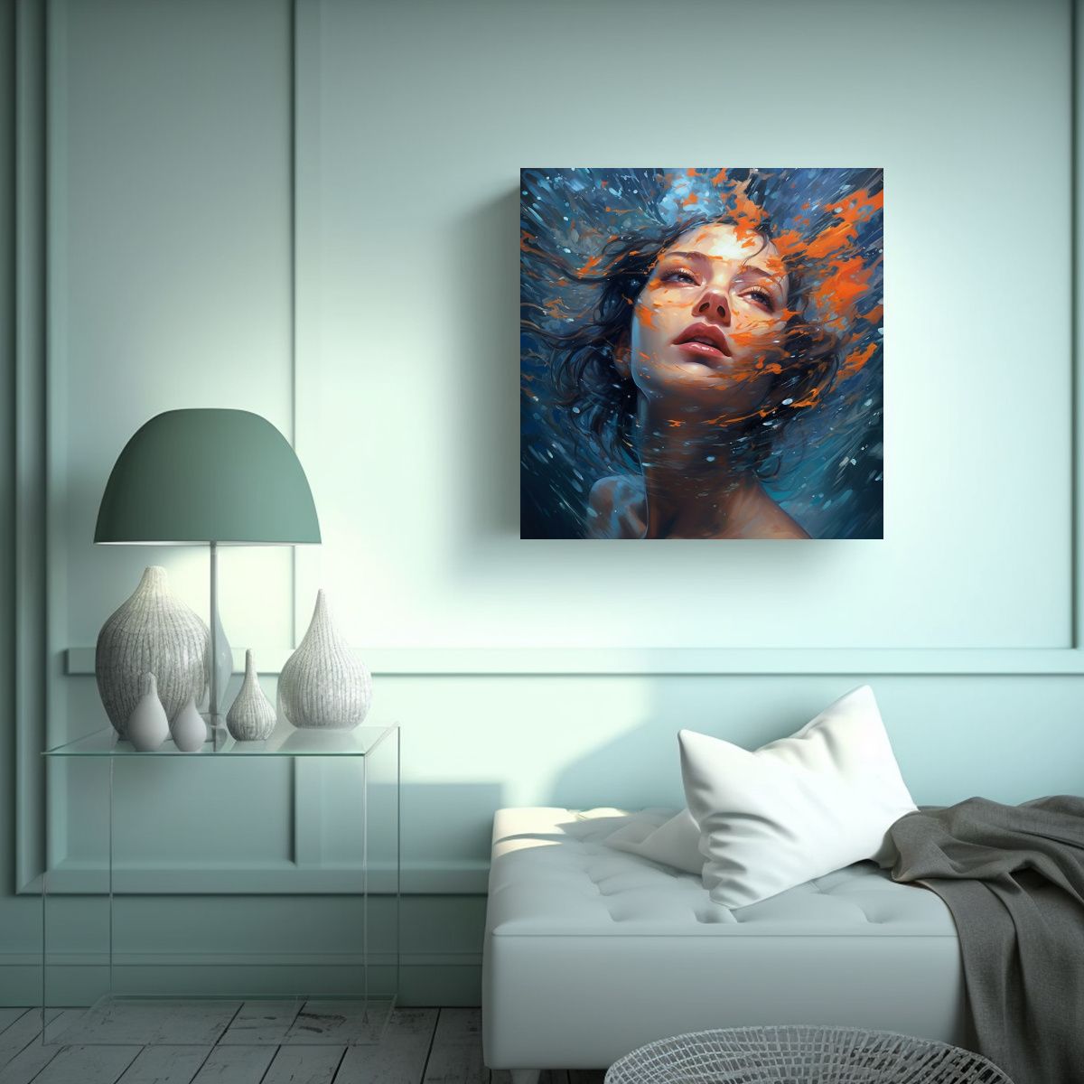 GENERICO - Cuadro Impresionante De Rostro De Mujer En 90x90 Cm