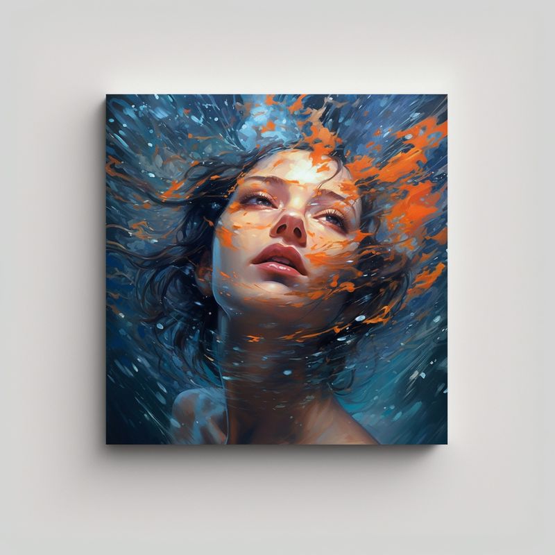 GENERICO - Cuadro Impresionante De Rostro De Mujer En 70x70 Cm