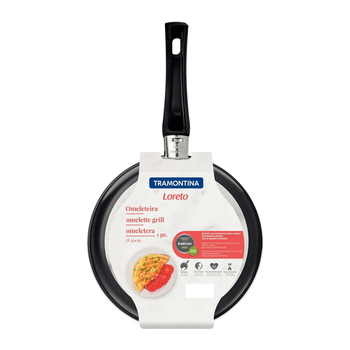 TRAMONTINA - Sartén Tortillero Doble Tramontina Antiadherente 20 cm