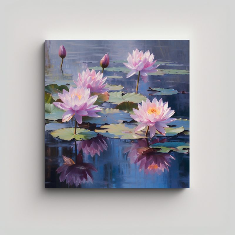 GENERICO - Pintura Decorativa De Flores De Loto En Un 50x50 Cm