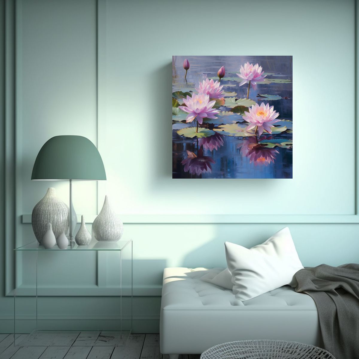 GENERICO - Pintura Decorativa De Flores De Loto En Un 50x50 Cm