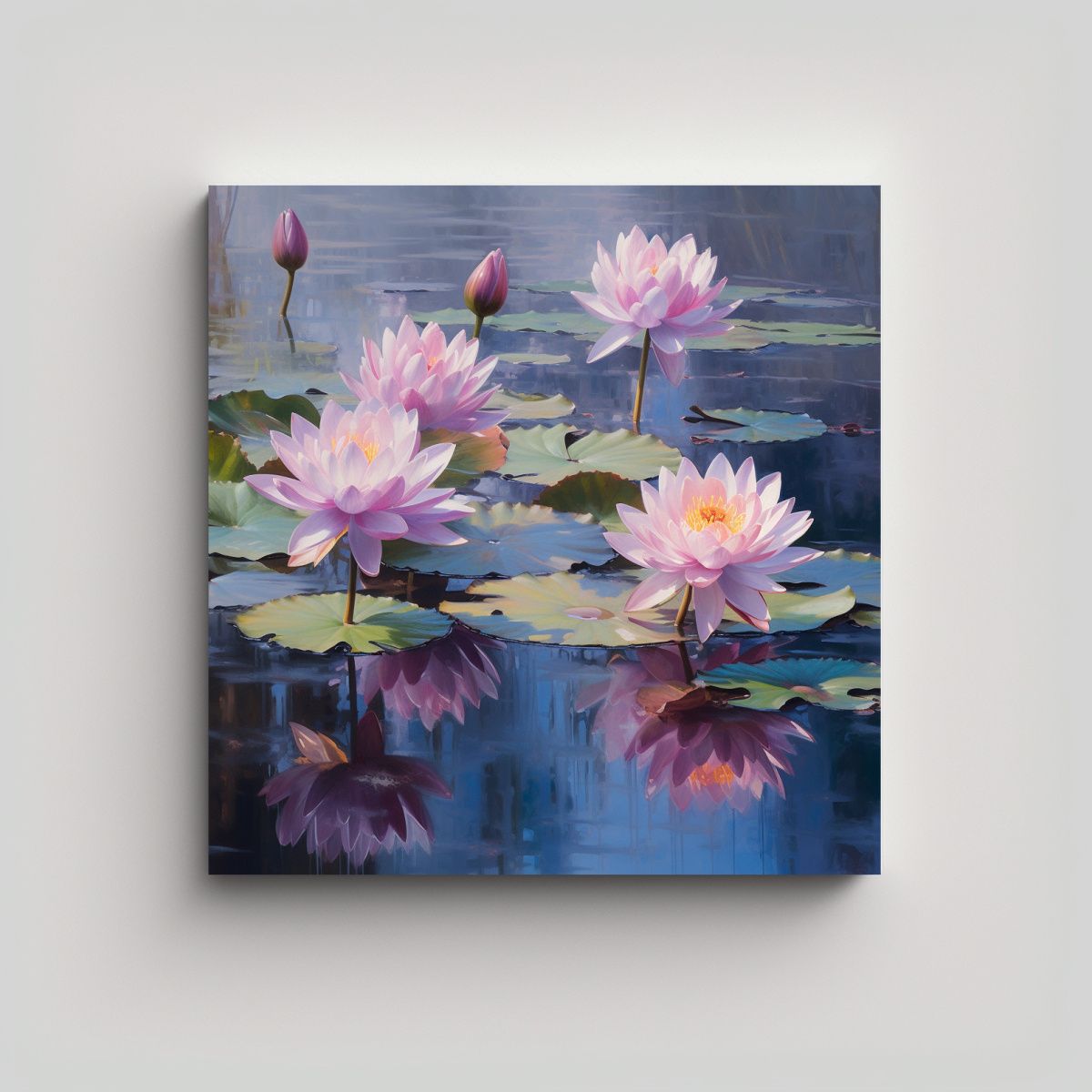 GENERICO - Pintura Decorativa De Flores De Loto En Un 70x70 Cm