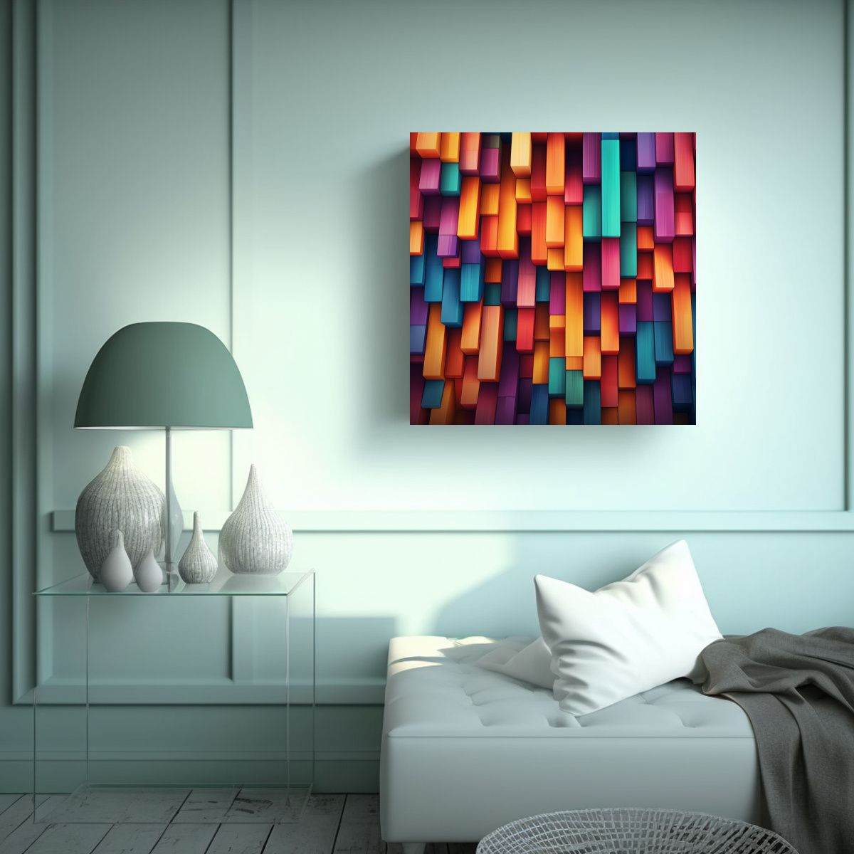 GENERICO - Pinturas Abstractas En Bastidor Con Fondo 50x50 Cm