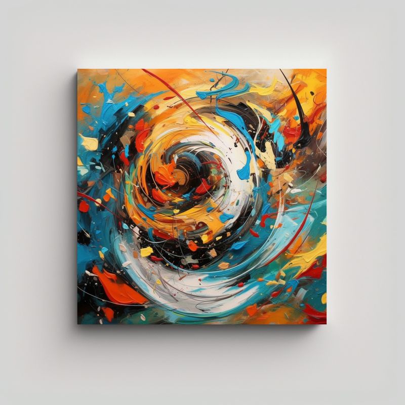 GENERICO - Pintura Abstracta En Lienzo De Alta Calidad 50x50 Cm