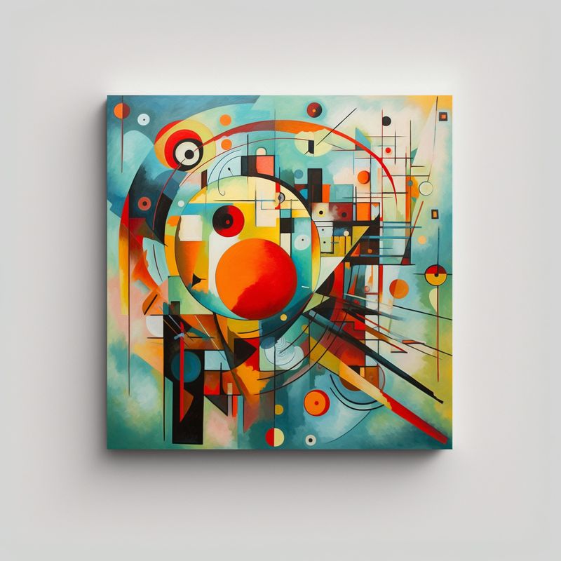 GENERICO - Cuadro Decorativo Estilo Kandinski Y Michel En 50x50 Cm