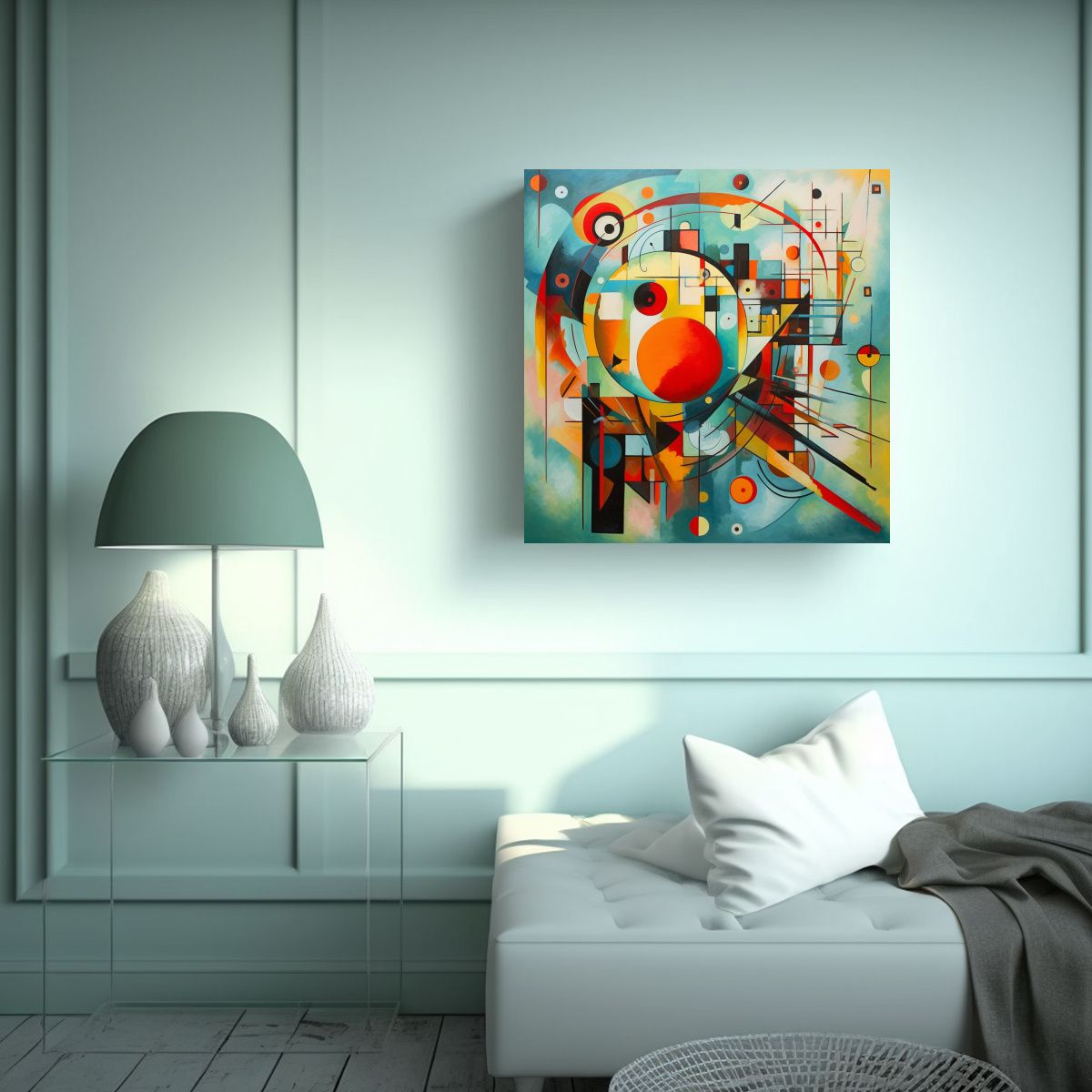 GENERICO - Cuadro Decorativo Estilo Kandinski Y Michel En 50x50 Cm.
