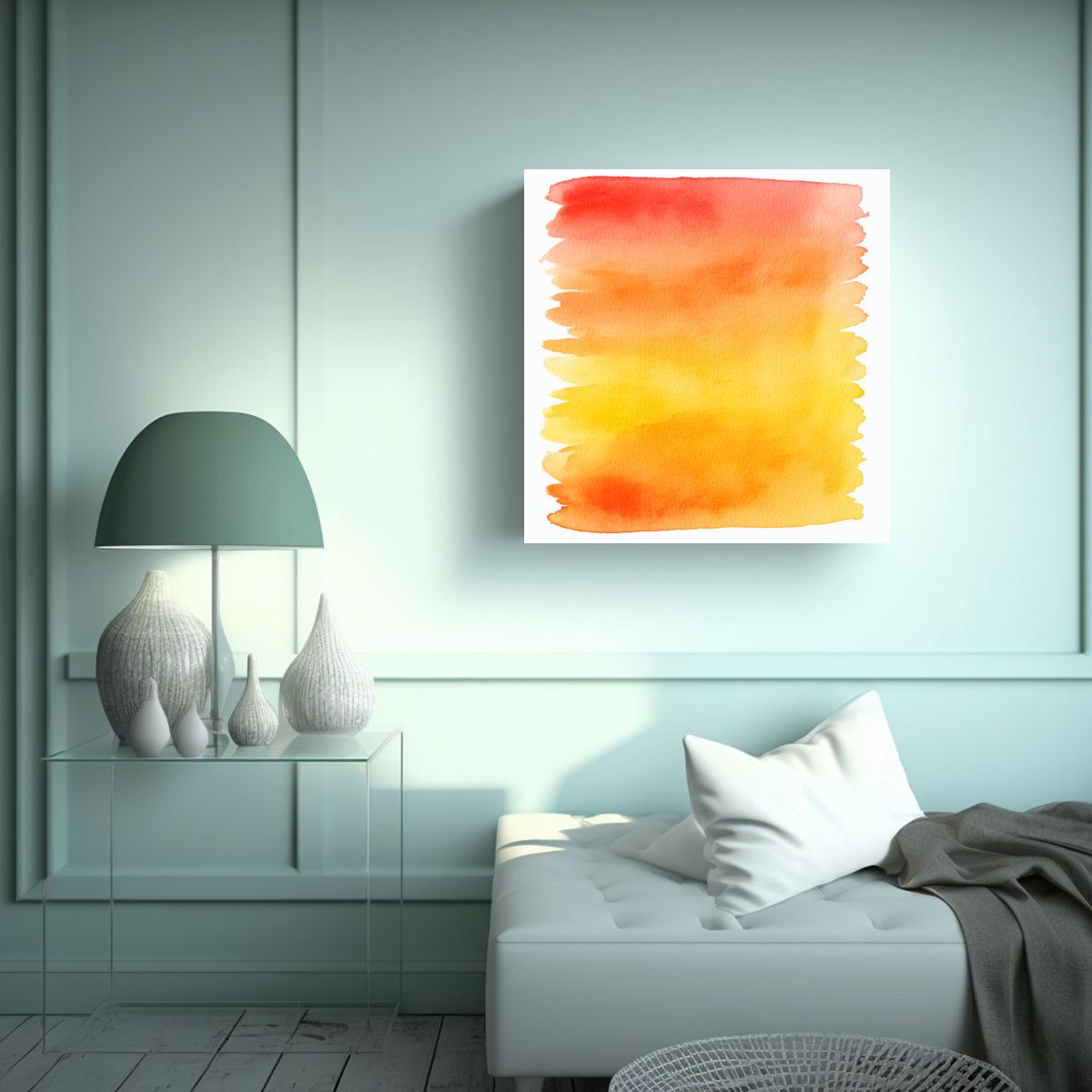 GENERICO - Pinturas Decorativas Hermosas Degradado Acuarela 90x90 Cm