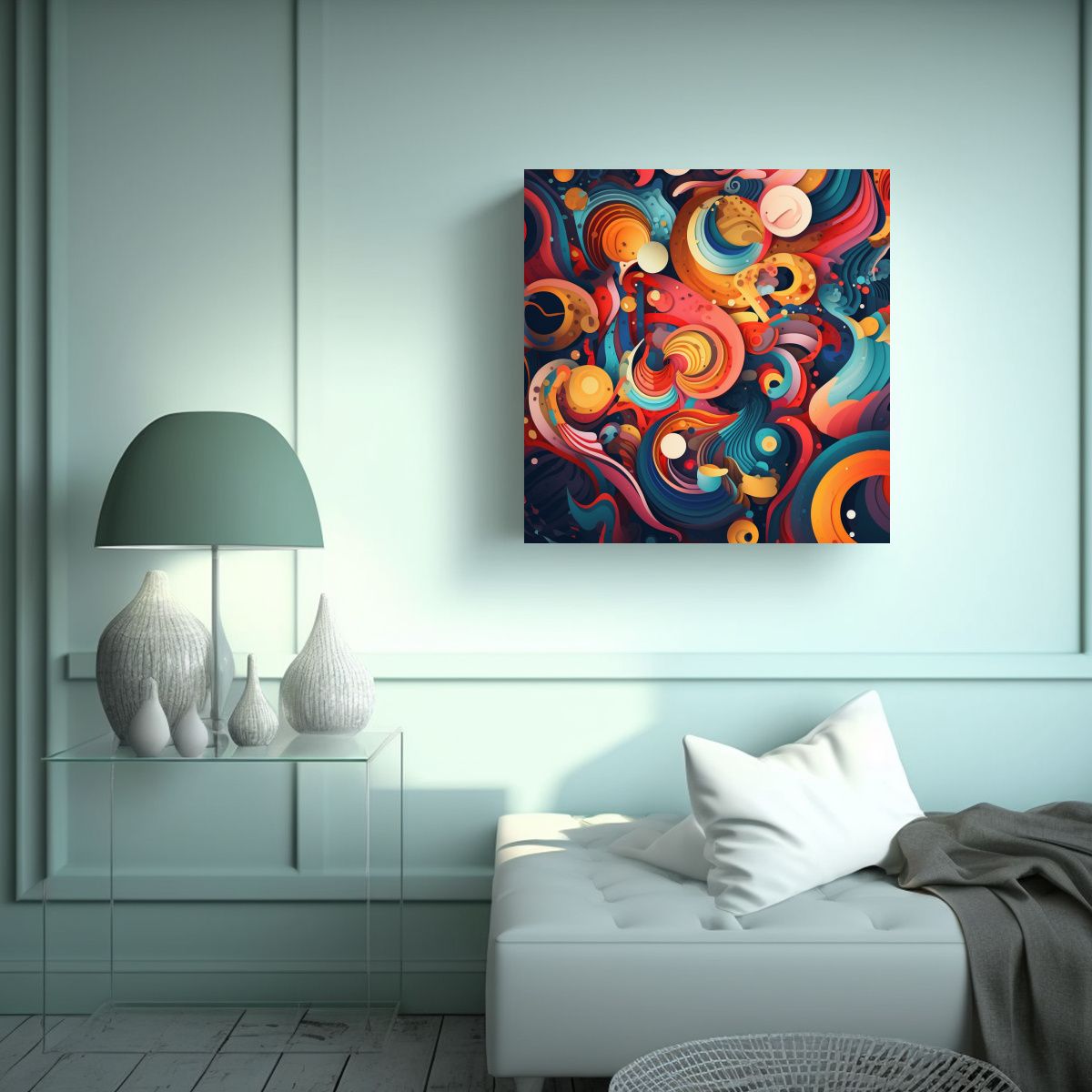 GENERICO - Cuadros De Decoración Con Movimientos Florales Y 70x70 Cm