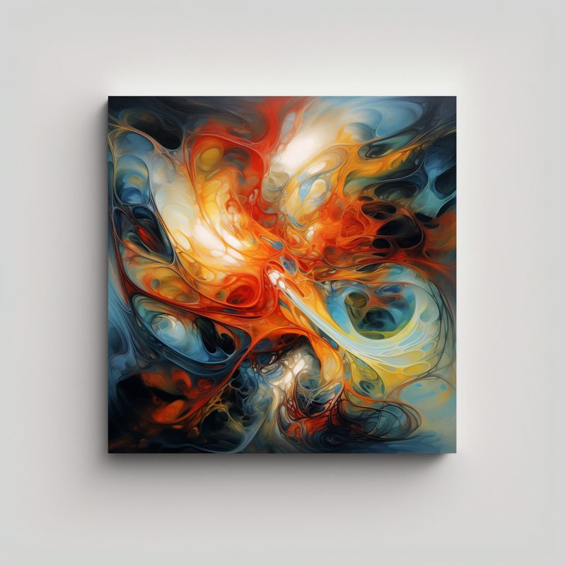 GENERICO - Arte Abstracto Calidos Reflejo Pinturas 80x80 Cm
