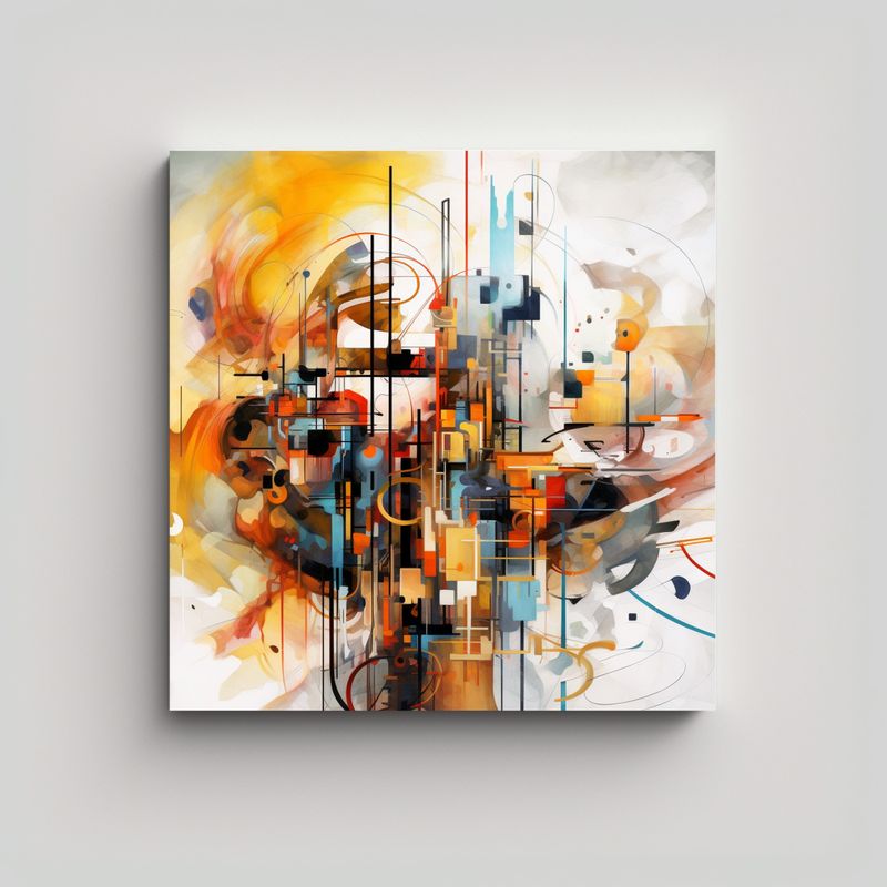 GENERICO - Pinturas Abstractas Modernas De IA En Lienzo 90x90 Cm