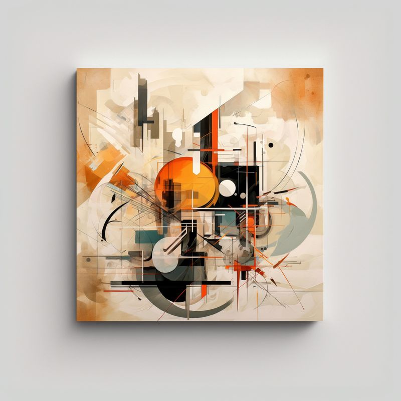 GENERICO - Pintura Abstracta Obra Maestra Fondo Arte 50x50 Cm