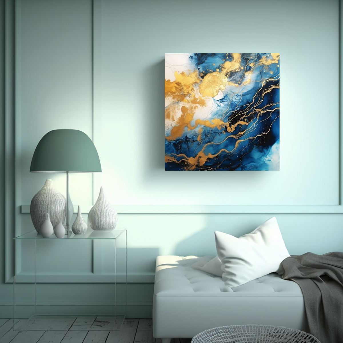 GENERICO - Paisaje Místico Y Brillante Con Tormenta Dorada 70x70 Cm