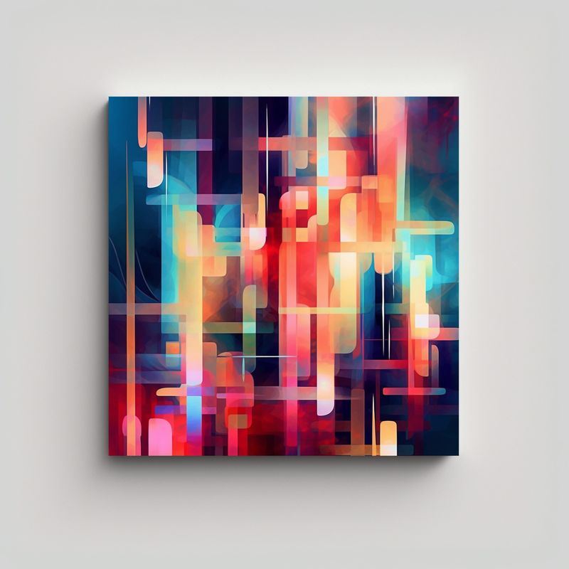 GENERICO - Pintura Digital Abstracta Llena De Color Para 90x90 Cm