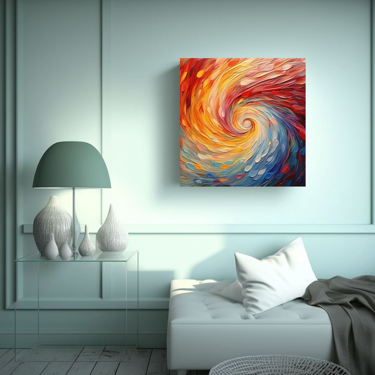 GENERICO - Cuadro De Imagen Con Colores Giratorios Para 80x80 Cm