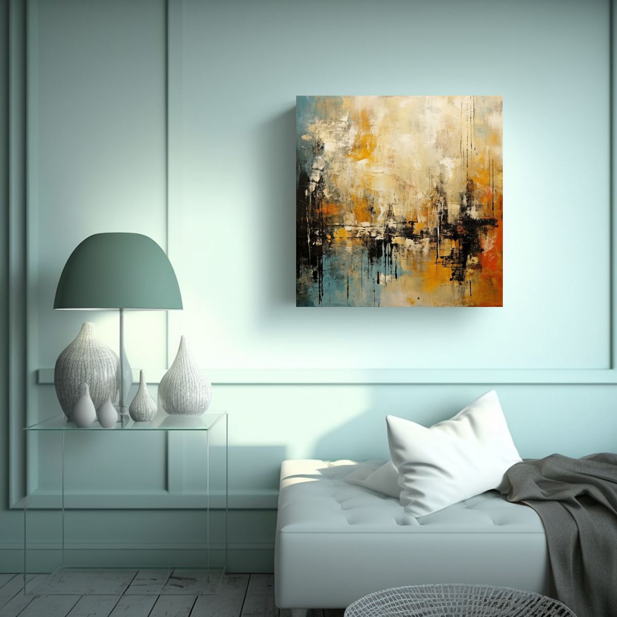 GENERICO - Tela Bastidor Moderno Abstracto Vintage Para 70x70 Cm