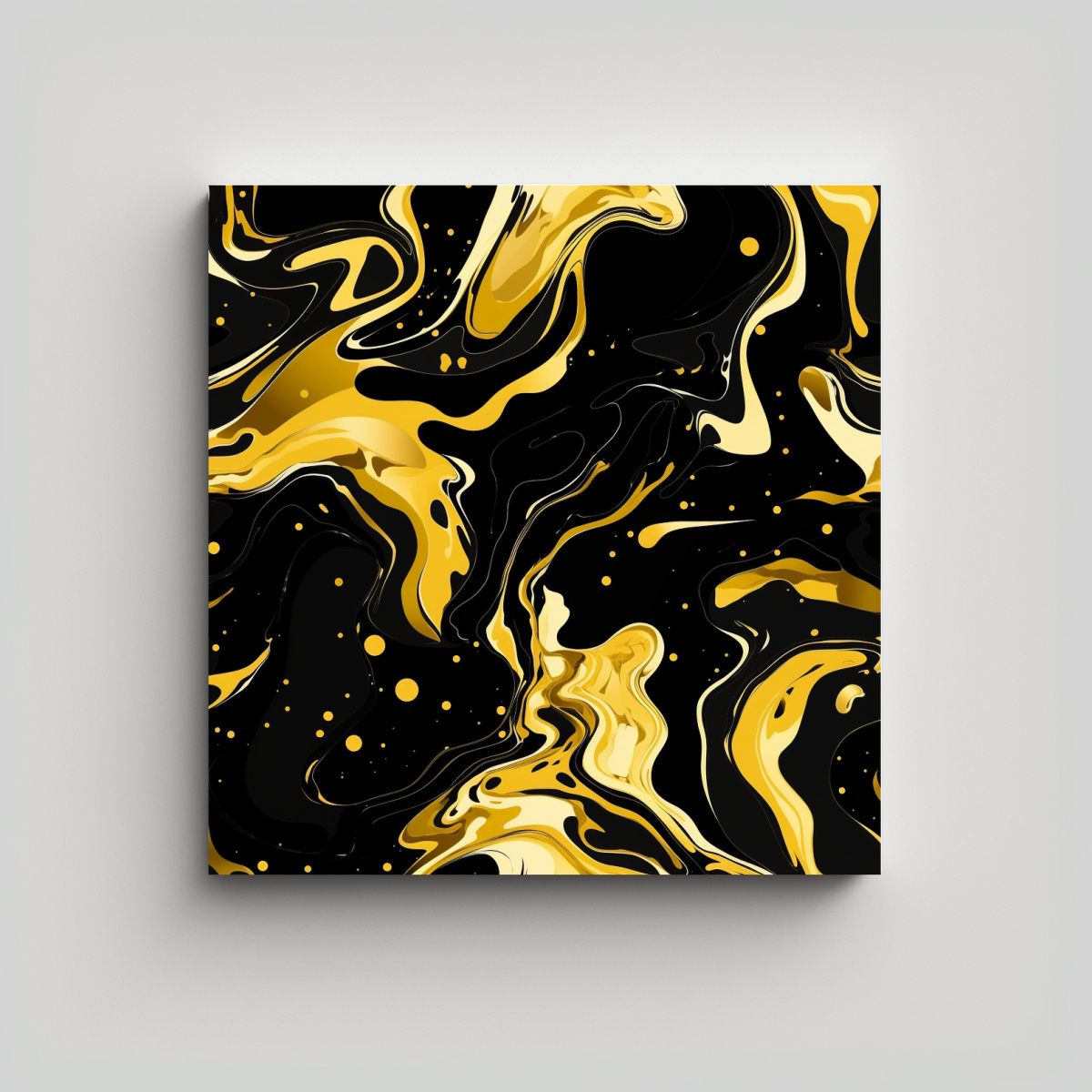 GENERICO - Pintura Decorativa De Pared Patrón Fluido Dorado 70x70 Cm