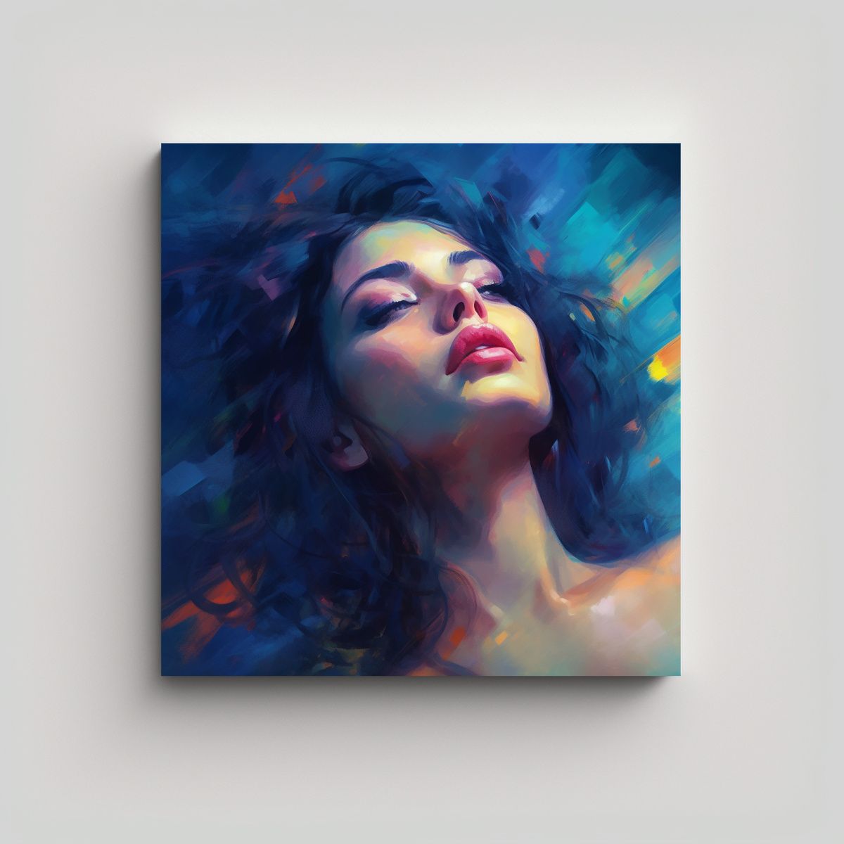 GENERICO - Pintura De Pared Vintage Con Luces Azules En El 50x50 Cm