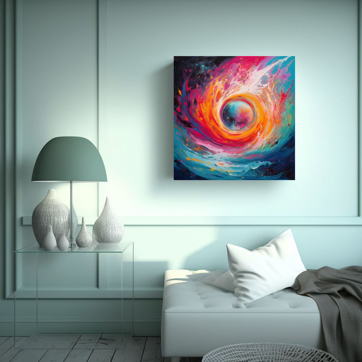 GENERICO - Cuadro Decorativo Para Sala Con Lienzo Cuadrado Y 50x50 Cm