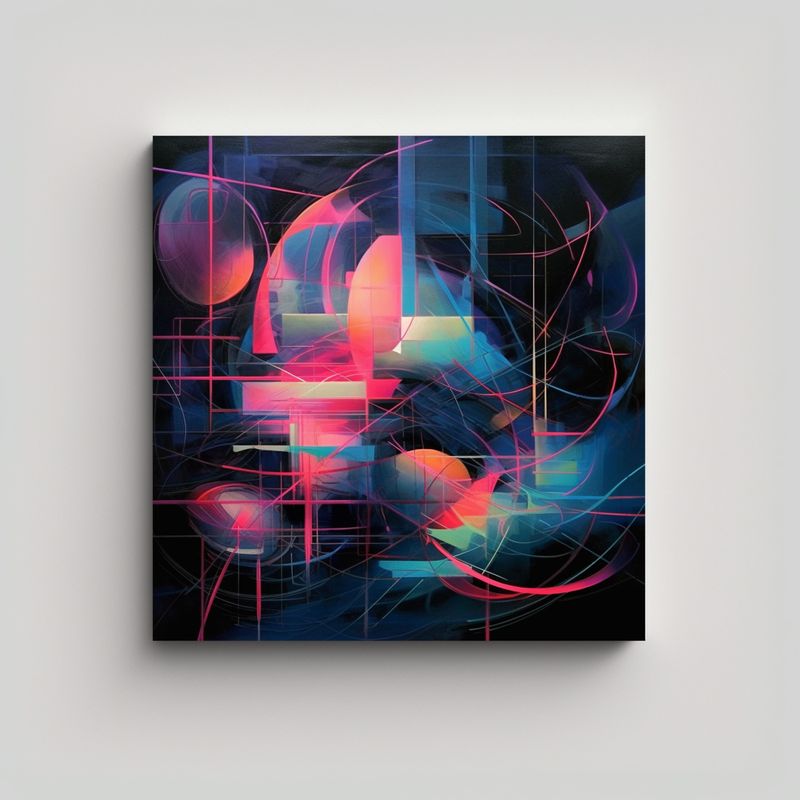 GENERICO - Pintura Decorativa De Esquema Abstracto Y Fusión 70x70 Cm