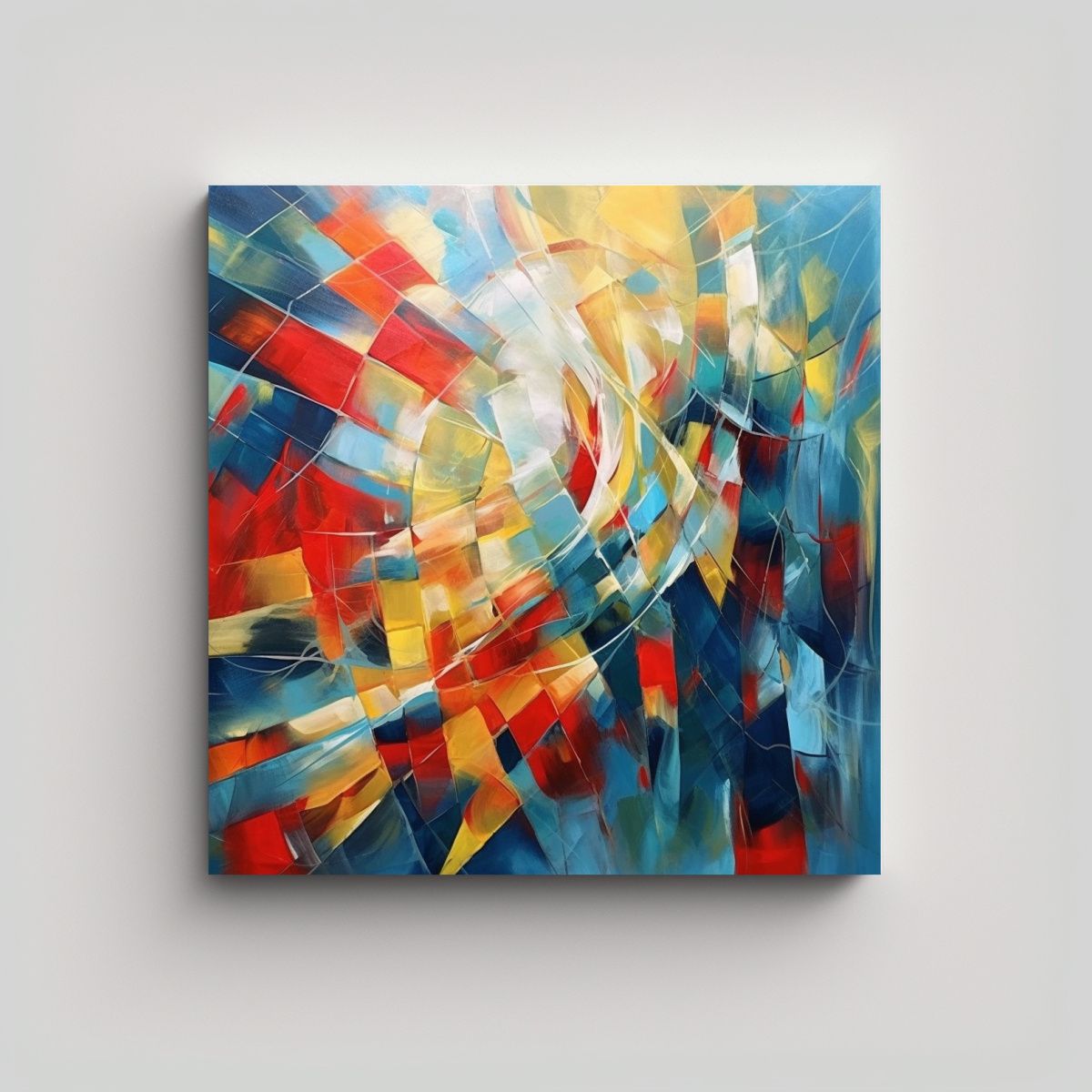 GENERICO - Pintura Abstracta De Alta Resolución Con Líneas 60x60 Cm