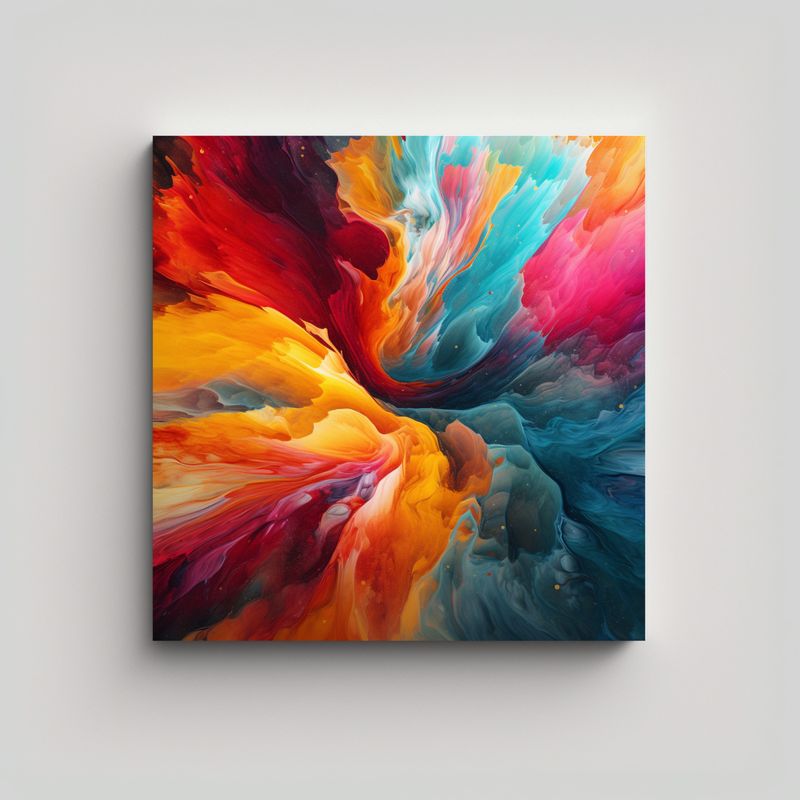 GENERICO - Pintura Floral Abstracta En 4K, Composición 80x80 Cm
