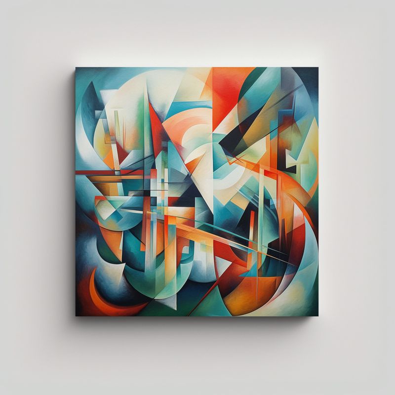 GENERICO - Cuadro Abstracto Urbano Abstracción 60x60 Cm