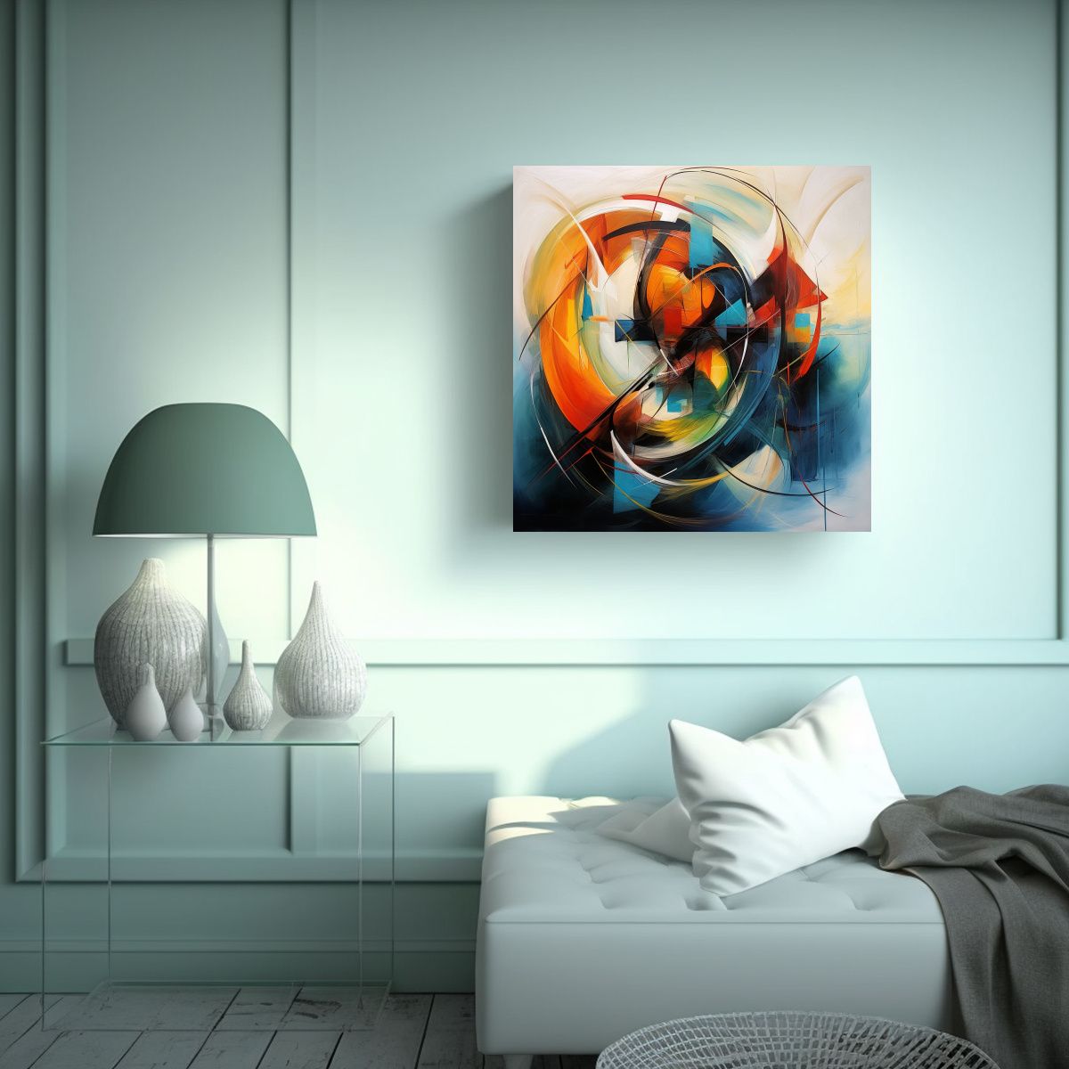 GENERICO - Pintura Abstracta Dibujo Naturaleza Viva En Arte 80x80 Cm