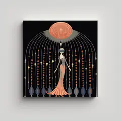 GENERICO - Pinturas Decorativas Canva Con Finas Líneas Para 90x90 Cm