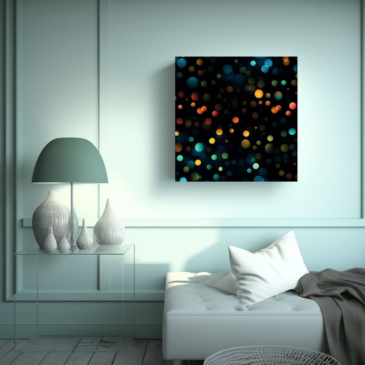 GENERICO - Cuadro Galería Brillante Estilo Bokeh Efecto 50x50 Cm