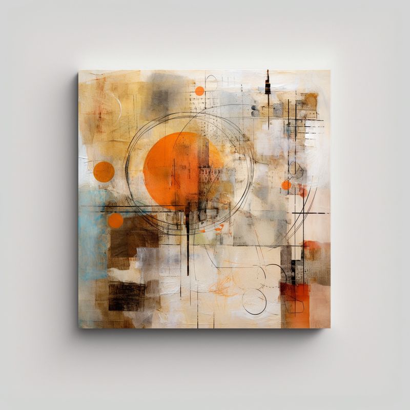 GENERICO - Pintura Abstracta Elegante En Lienzo De Tela 90x90 Cm