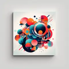 GENERICO - Cuadro Abstracto De Formas Audaces Y Dinámicas 50x50 Cm